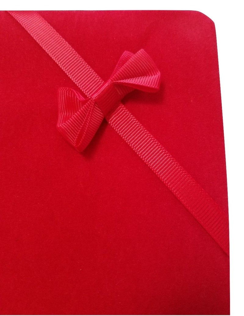 JM Future Velvet Set Gift Box for Jewelry, Necklace/Earring/Bracelet, X-Large, Red - Image 2